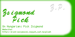 zsigmond pick business card